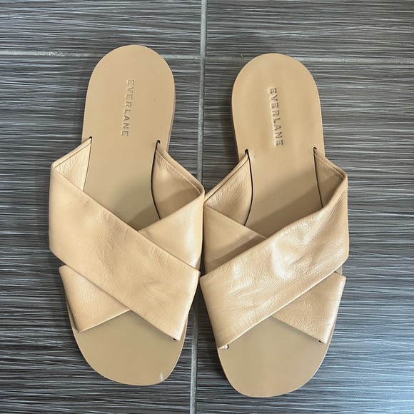 Everlane The Day Crossover Leather Sandals, Light Taupe - Picture 1 of 2